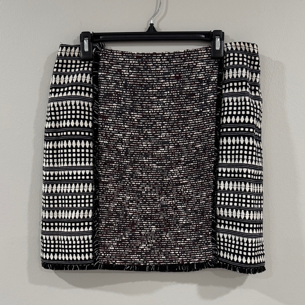 NWT Loft tweed fringe hem knee length skirt
